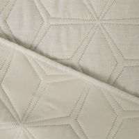 LINEN  LOOK HEXAGONAL QUILT CREAM 200 X 23