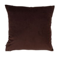 VELV CUSHION WITH BOW CHOC 45 X 45