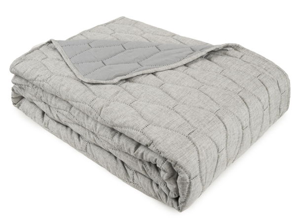 MELANGE LINEN LOOK QUILT -GREY 200 X 230