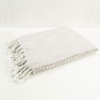 RAINDROP EFFECT THROW IVORY/SILVER 130 X 180