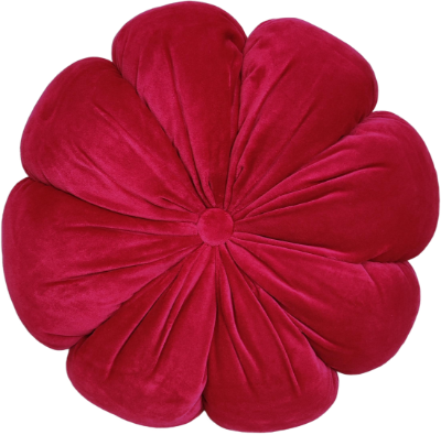 FLORAL SHAPED CUSHION IN COTTON VELVET FUSCHIA