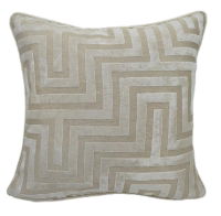 MAZE CUT VELVET PM  IVORY 43 X 43