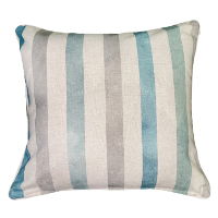 TRAD FLORAL IN SEAFOAM WITH STRIPE REVERSE 45 X 45