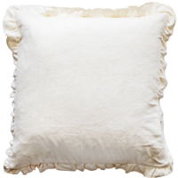 FRILL COTTON VELVET CUSHION NATURAL 45 X 45