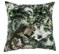 EMBROIDERED MONKEY JUNGLE PRINT 45 X 45