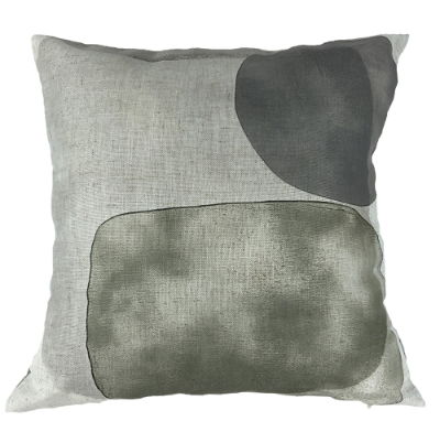 MODERN BUBBLE PRINTFAUX LINEN GREY 45 X 45