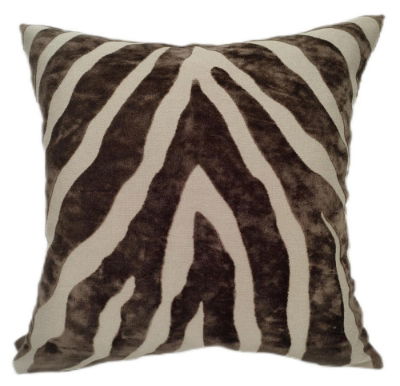 ZEBRA CUT VELVET PAUL MONEYPENNY CHOC  43 X 43