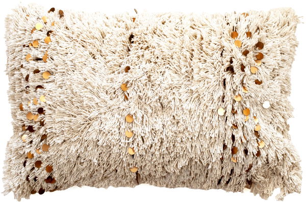 TEXTURED MOROCCON SEQUIN CUSHION NATURAL 30 X 50