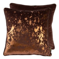 BRONZE FOIL SPLASH CUSHION ON CHOC 45 X 45