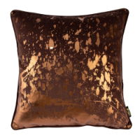 BRONZE FOIL SPLASH CUSHION ON CHOC 45 X 45