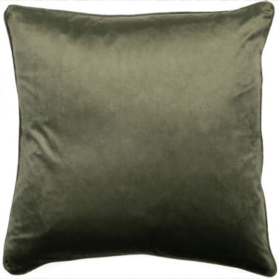 VELVET PIPED CUSHION OLIVE 43 X 43