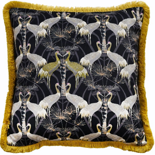 ART DECO BIRDS WITH FRINGING GOLD  45 X 45