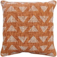 TRIANGLE PRINT ON LOOSE WEAVE ORANGE 45 X 45