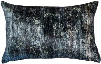 BLUE VELVET DISTRESSED CUSHION  35 X 55