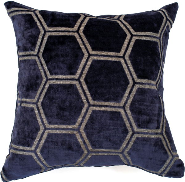 Malini Large Ivor Navy Cushion