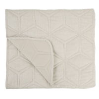 LINEN  LOOK HEXAGONAL QUILT CREAM 240 X 260