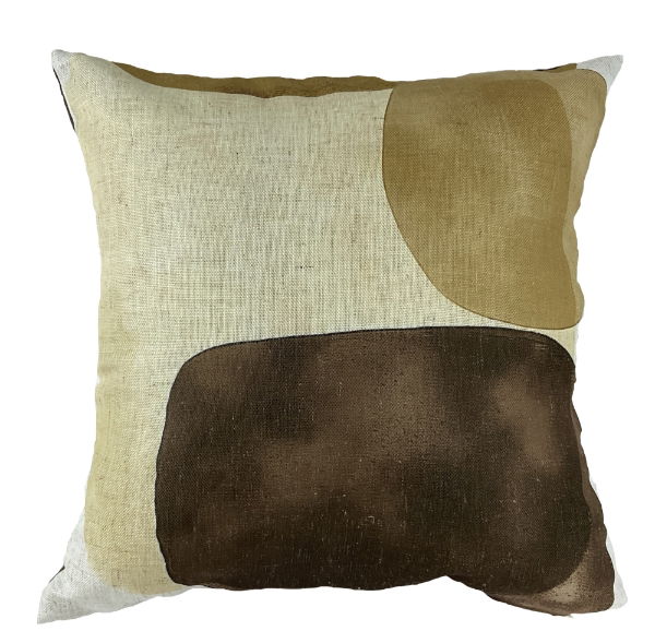 MODERN BUBBLE PRINTFAUX LINEN COFFEE 45 X 45