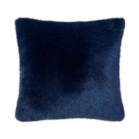 LONG HAIR FAUX  FUR CUSHION NAVY 50 X 50