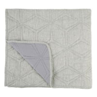 LINEN  LOOK HEXAGONAL QUILT GREY  240 X 260