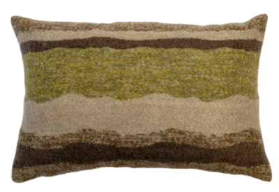 WOOL TEXTURED CUSHION IN WAVY PATTERN 35 X 55