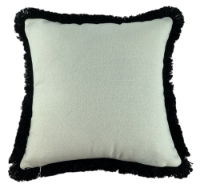 SLUB CUSHION WITH HEAVY FRINGE 45 X 45