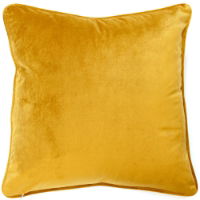 VELVET PIPED CUSHION COGNAC 50X50