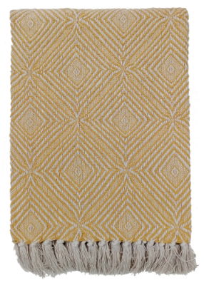 DIAMOND PATTERN RECYCLED YARN MUSTARD 130 X 180