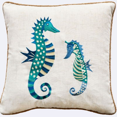 EMB SEA HORSES  45 X 45