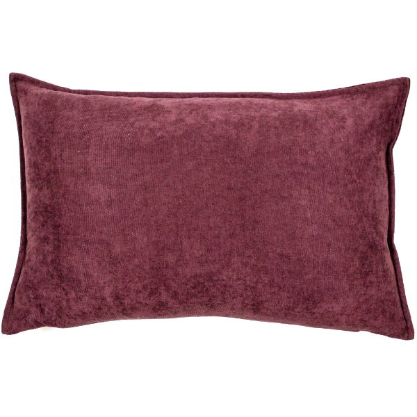 RICH PLAIN VELV CUSHION IN AUBERGINE 35 X 55