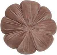 FLORAL SHAPED CUSHION IN COTTON VELVET MINK