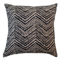 WOVEN BLACK AND WHITE CHEVRON CUSHION 50 X 50