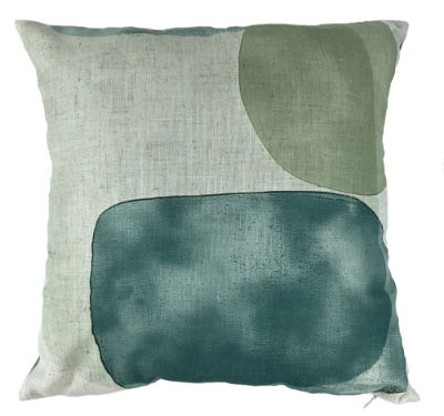 MODERN BUBBLE PRINTFAUX LINEN SEAFOAM 45 X 45