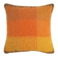 FAUX MOHAIR CUSHION RUSTIC PLAID 45 X 45