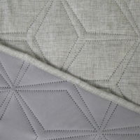 LINEN  LOOK HEXAGONAL QUILT GREY  240 X 260