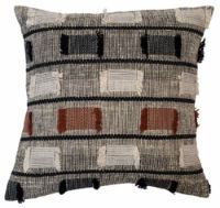 TEXTURED WOVEN BROKEN LINES CUSHION 45 X 45