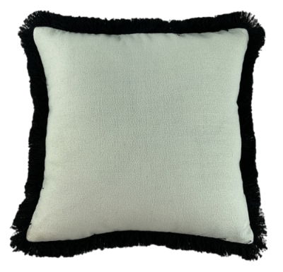 SLUB CUSHION WITH HEAVY FRINGE 45 X 45