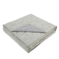 LINEN  LOOK HEXAGONAL QUILT GREY  240 X 260