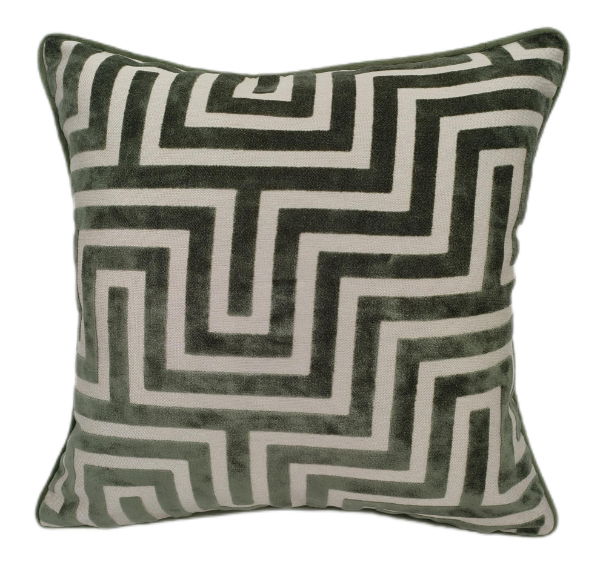 MAZE CUT VELVET PM  SAGE 56 X 56