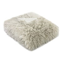 TEXTURED FAUX MONGOLIAN THROW NATURAL  130 X 170