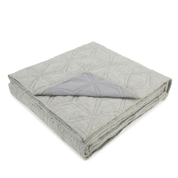 LINEN  LOOK HEXAGONAL QUILT GREY  200 X 230