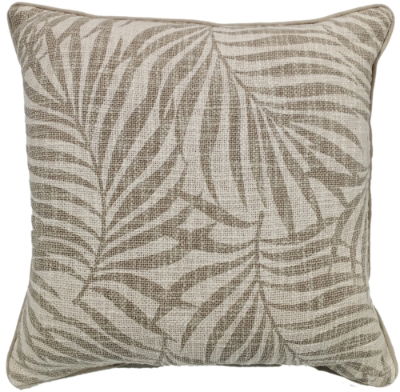 LEAF PRINT ON LOOSE WEAVE TAUPE  45 X 45