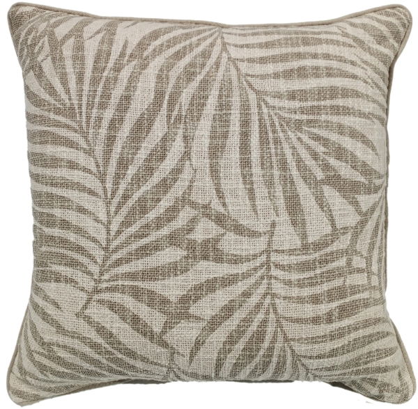 LEAF PRINT ON LOOSE WEAVE TAUPE  45 X 45