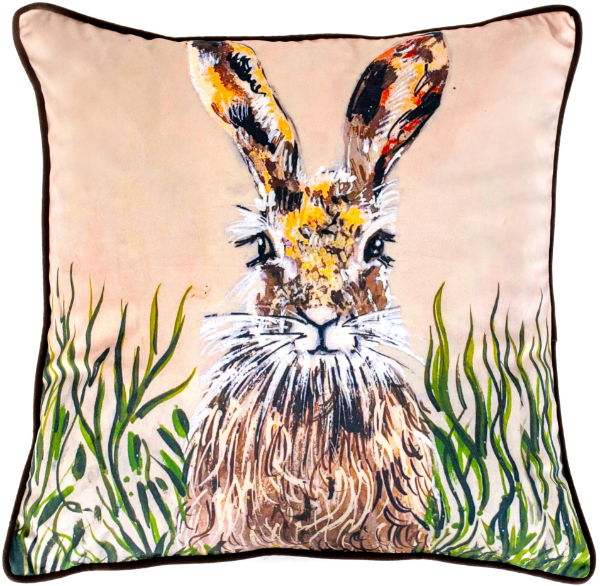 HARE PRINT ON VELVET 45 X 45