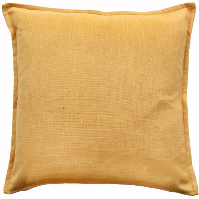 POLY LINEN MIX WITH FLANGE MUSTARD 45 X 45