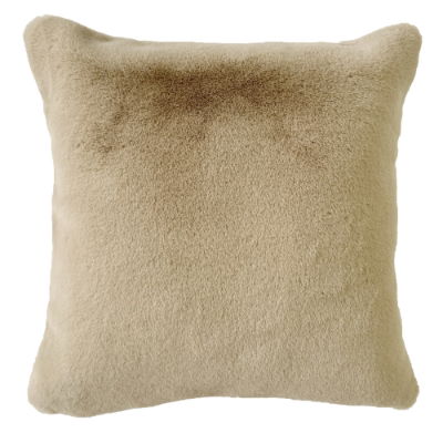 TACTILE FAUX FUR CUSHION  IN BEIGE 50 X 50