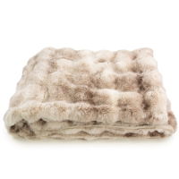 LUXURY NATURAL TEXTURED FAUX FUR  THROW 150 X200