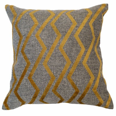 ZIG ZAG MUSTARD LINES ON GREY  50 X 50