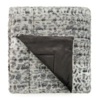 TACTILE FAUX FUR THROW GREY 150 X 200