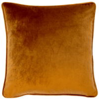 VELVET PIPED CUSHION TAN 50X50