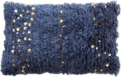 TEXTURED MOROCCON SEQUIN CUSHION BLUE 30 X 50